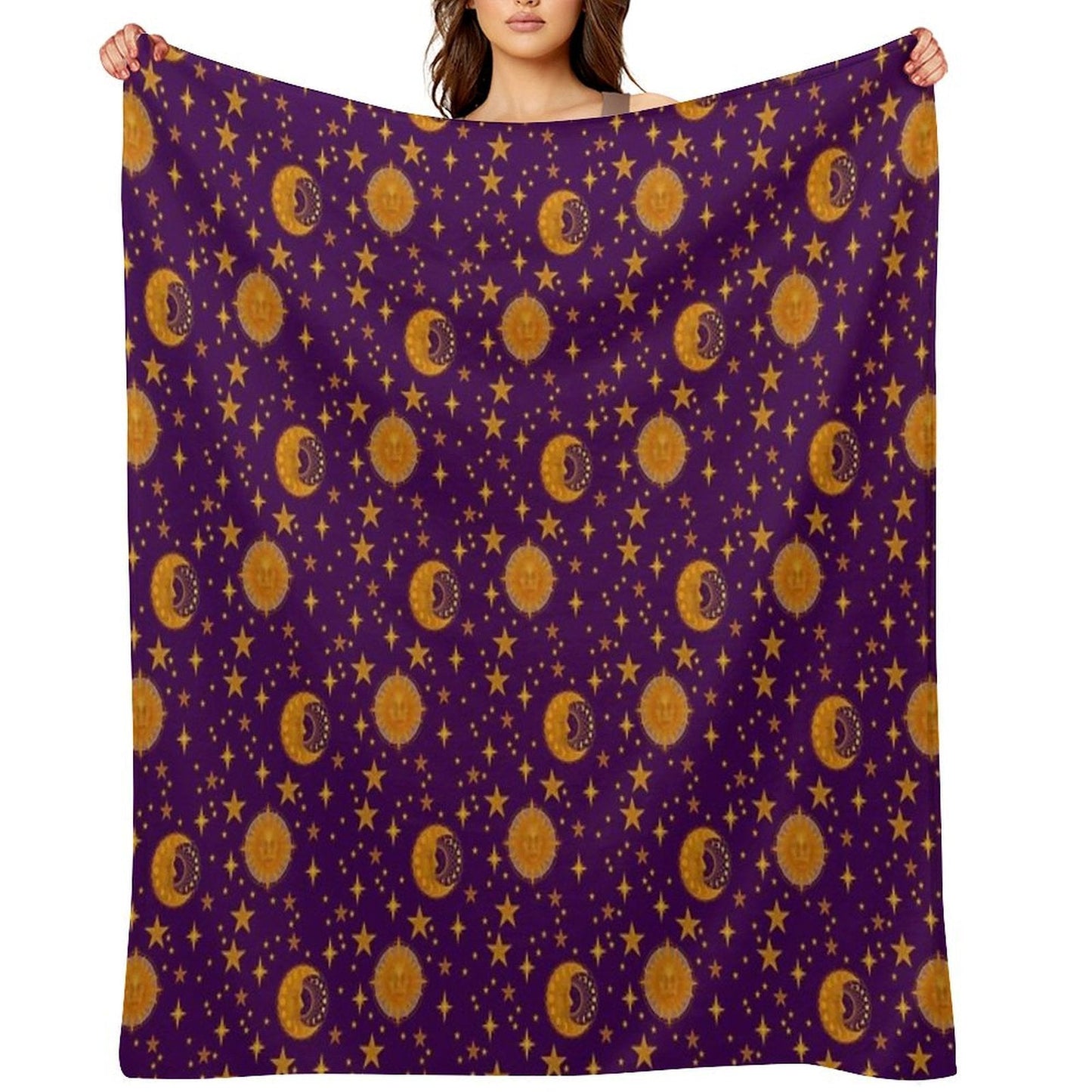 Bohemian 90's Sun & Moon Throw Blanket