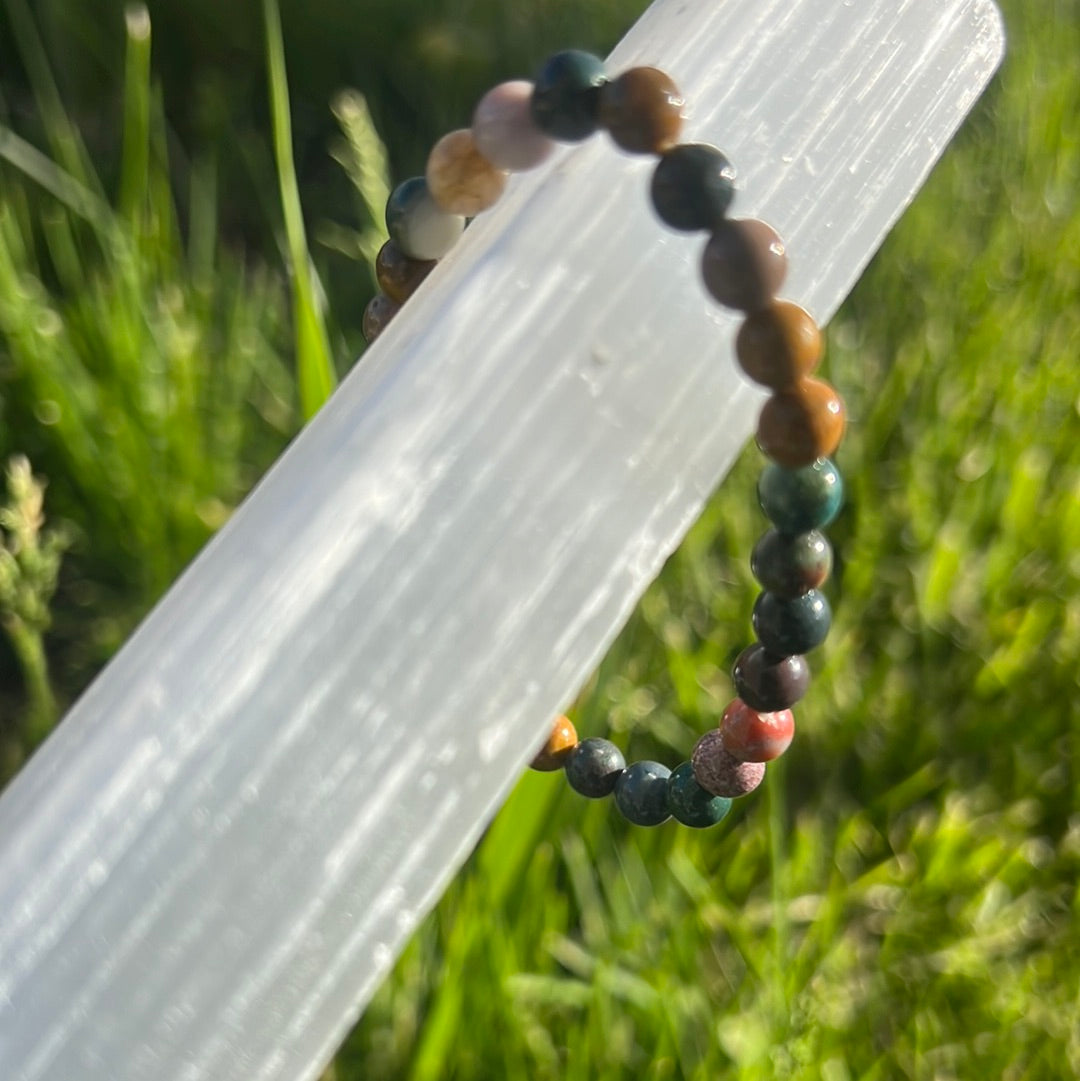 Ocean Jasper Stone Bracelet - aids with stress