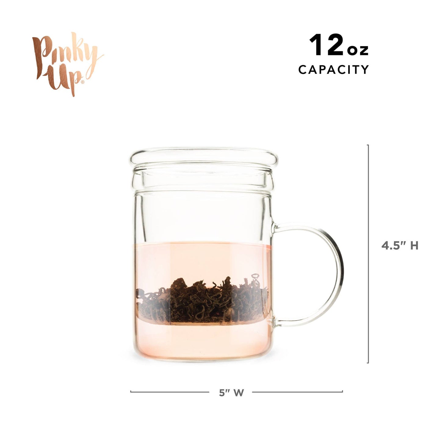 Blake Glass, Loose Leaf Tea Infuser Mug w/Lid