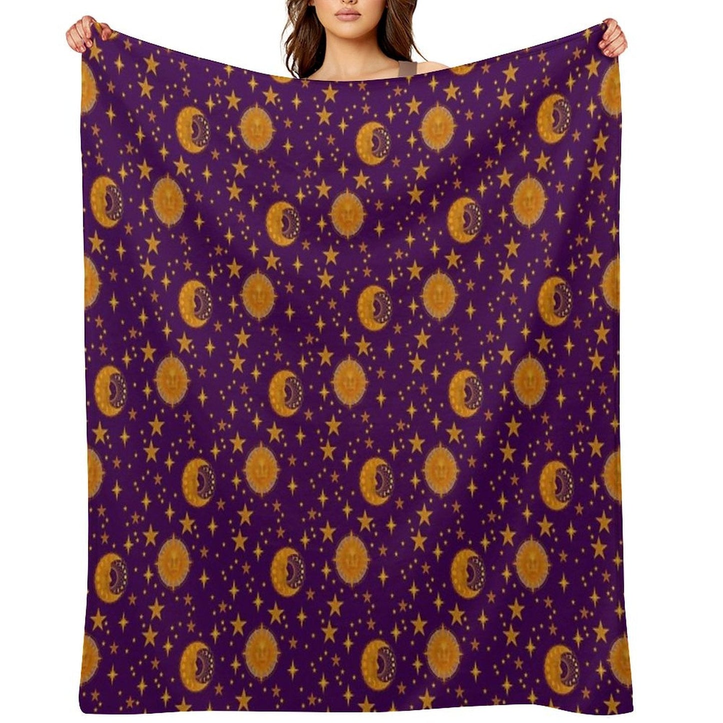 Bohemian 90's Sun & Moon Throw Blanket