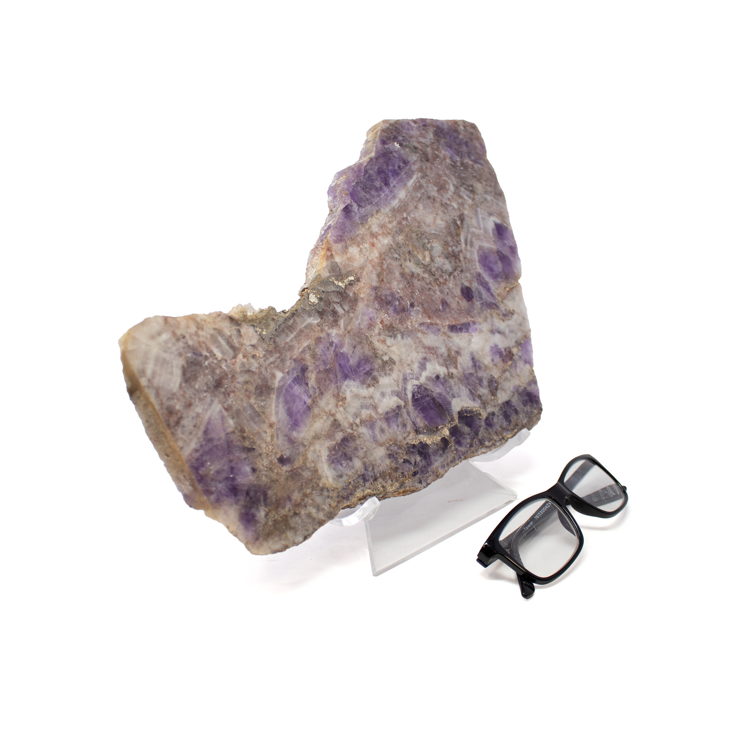 Chevron Amethyst Slice 14.25" – Large Polished Crystal Display