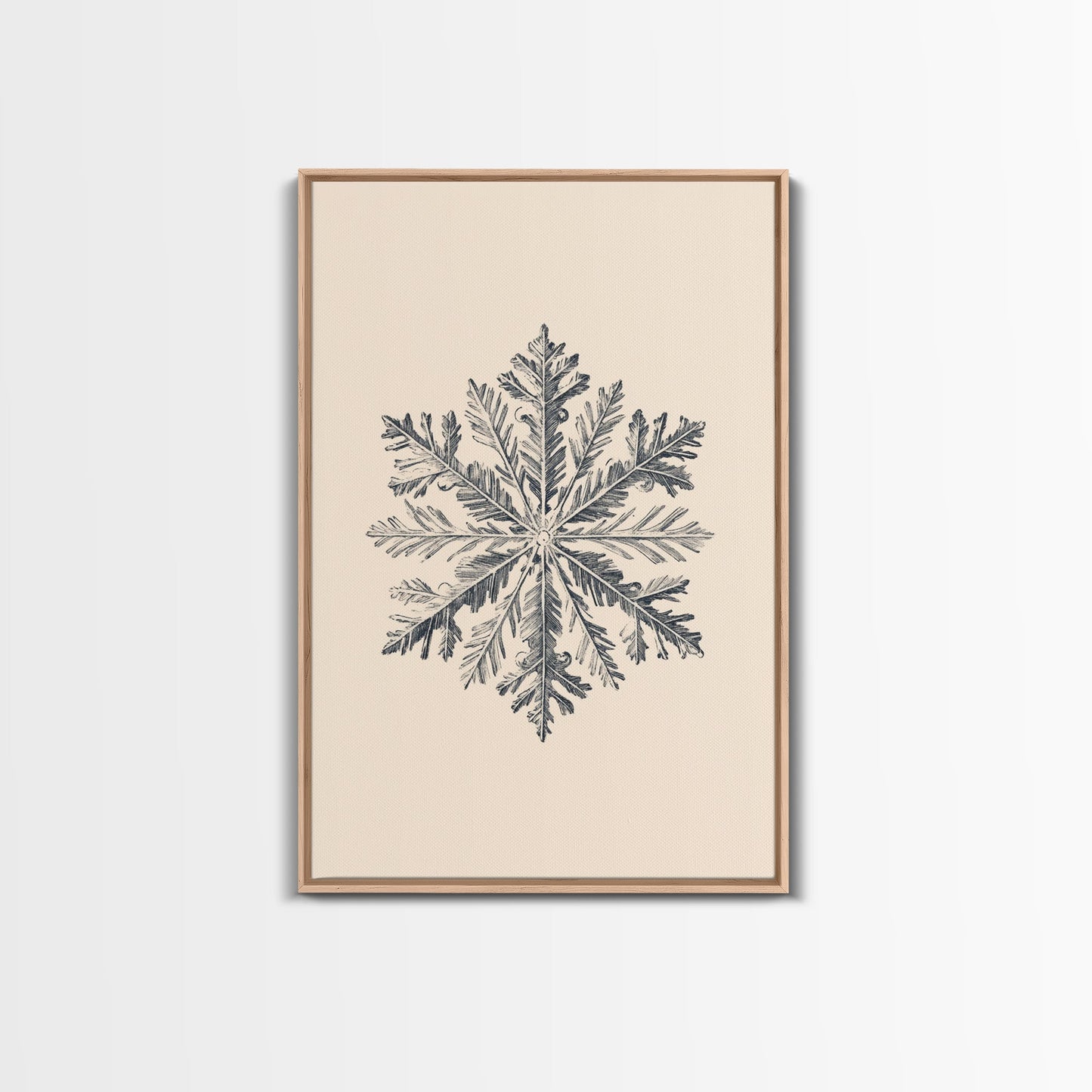 Snowflake Canvas Print - Framed Canvas - Minimalist Christmas Art - Boho Christmas Art - Rustic Christmas Art - Winter Decor - Winter Art