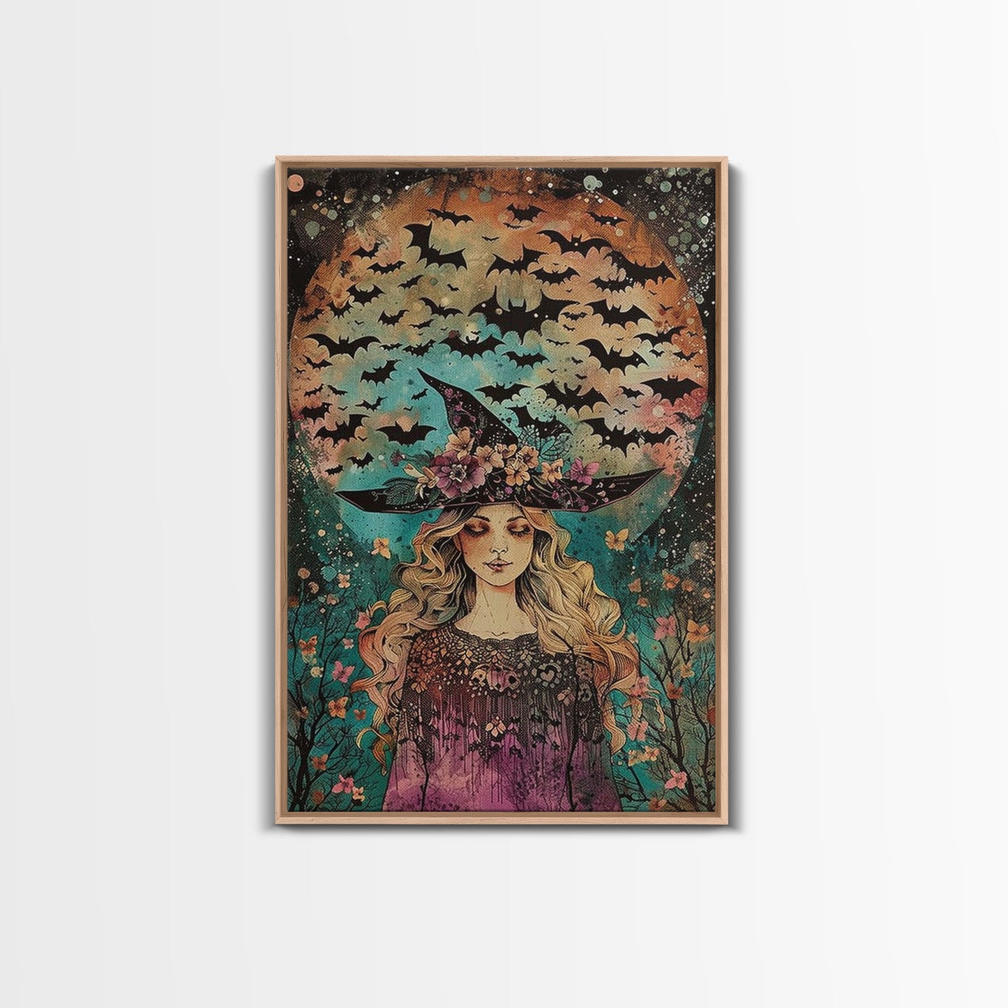 Witch with Bats - Wall Art