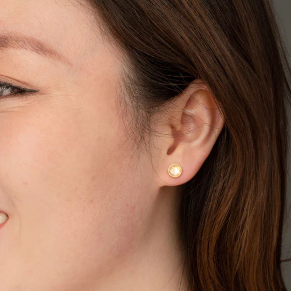 Mina Gold and Opal Stud Earrings