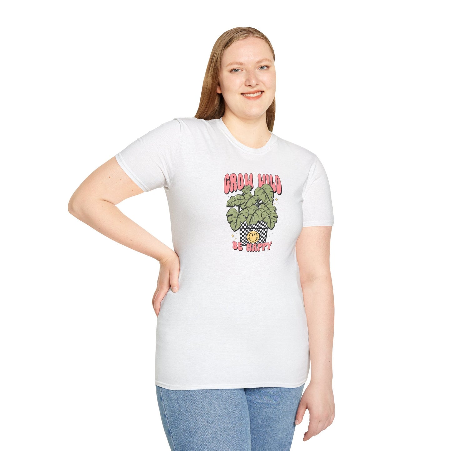 Monstera Potted Plant Grow Wild Be Happy Unisex T-Shirt