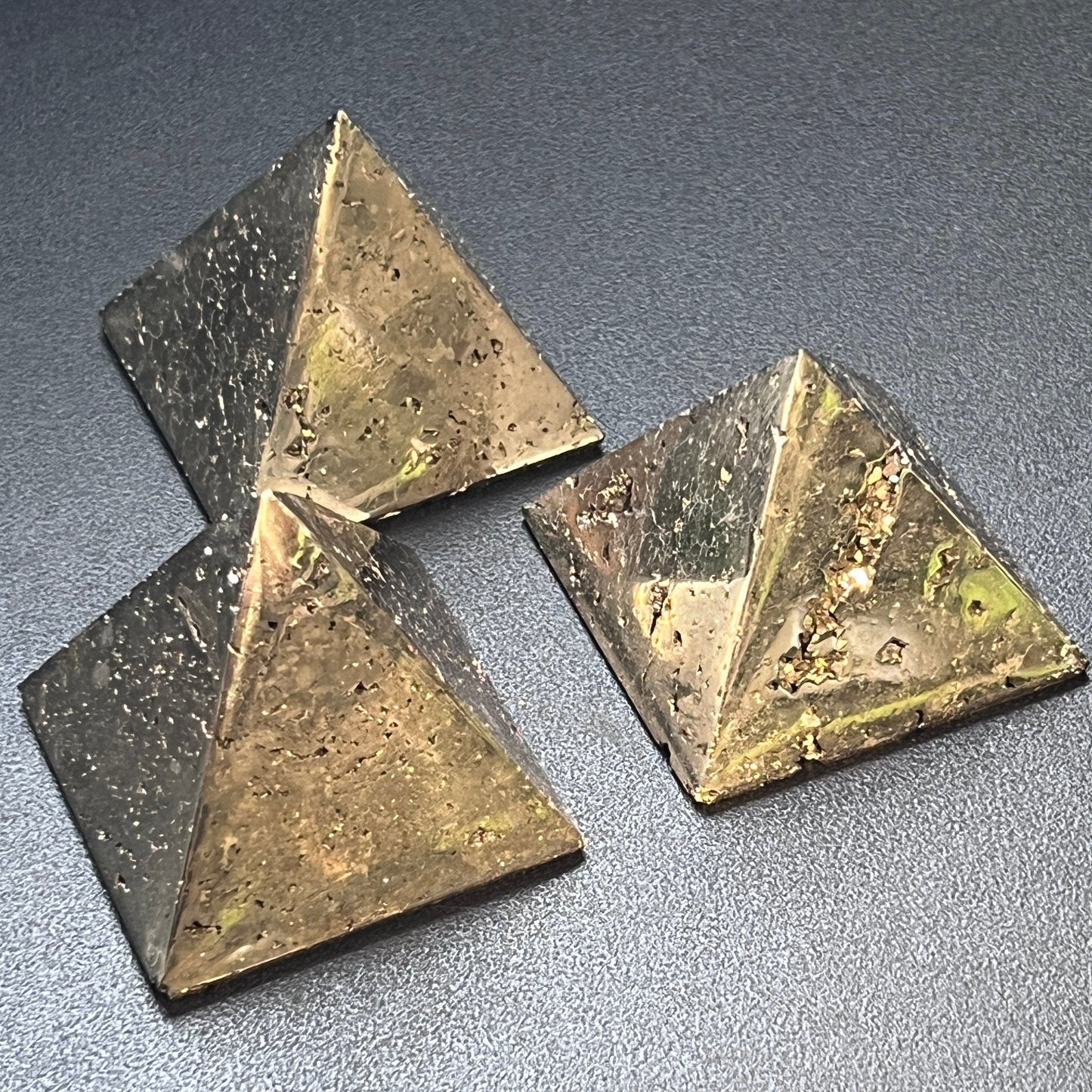 Pyrite Pyramid Druzy Carving