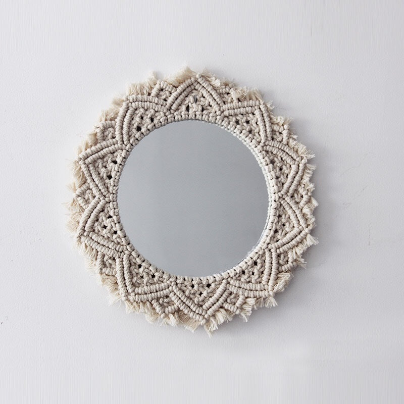 Sunflower Macrame Mirror, Handmade Tapestry Decor