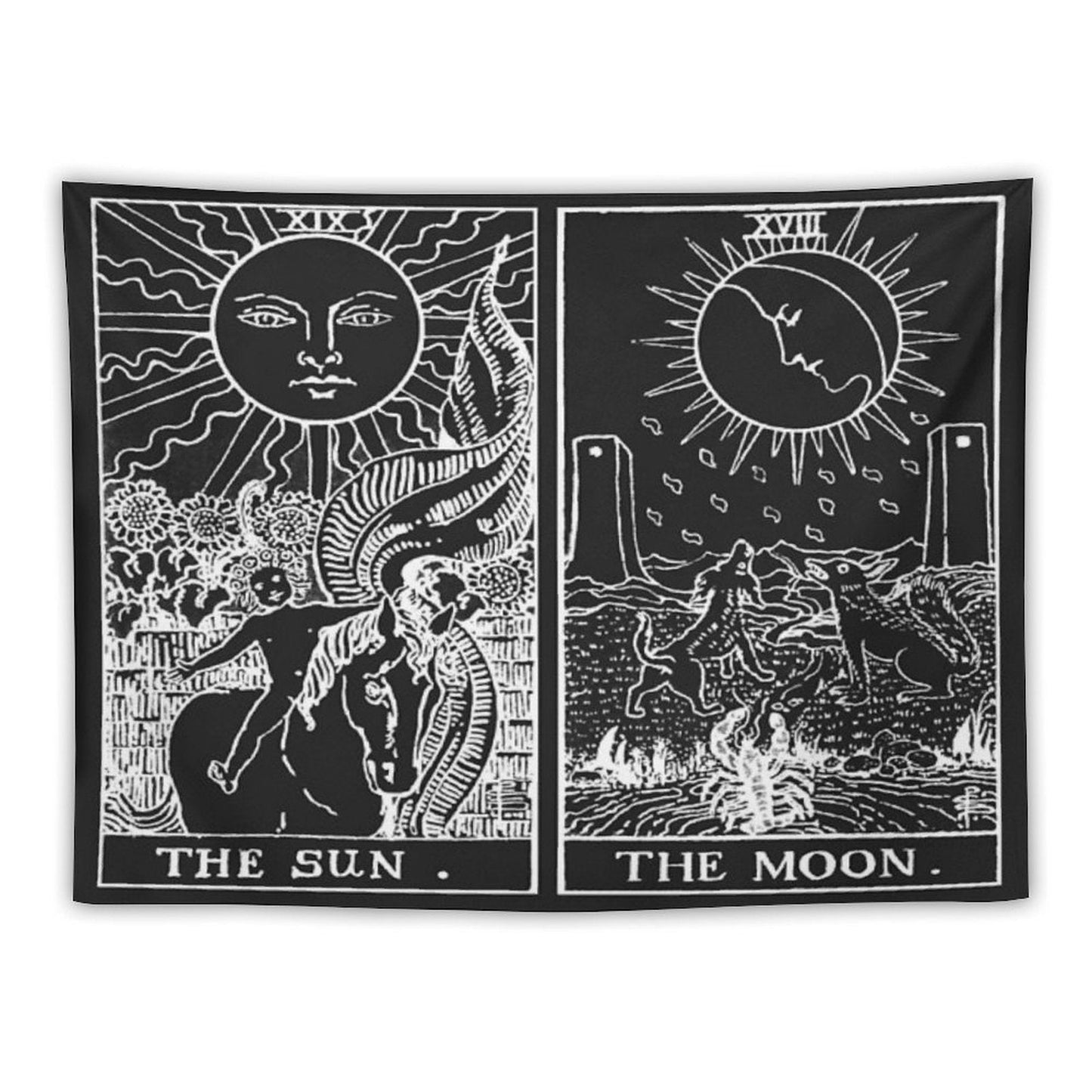The Sun And Moon Tarot Cards Pearl & Obsidian Tapestry