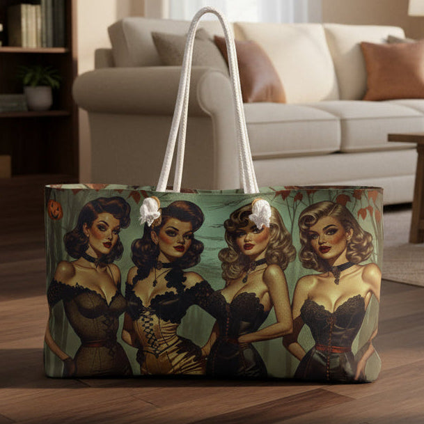 Spooky Beauties Retro Halloween Glamour Pin-Up Weekender Bag