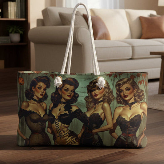 Spooky Beauties Retro Halloween Glamour Pin-Up Weekender Bag