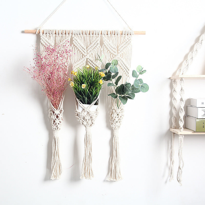 Woven Macrame Bohemian Flower Pot Rack