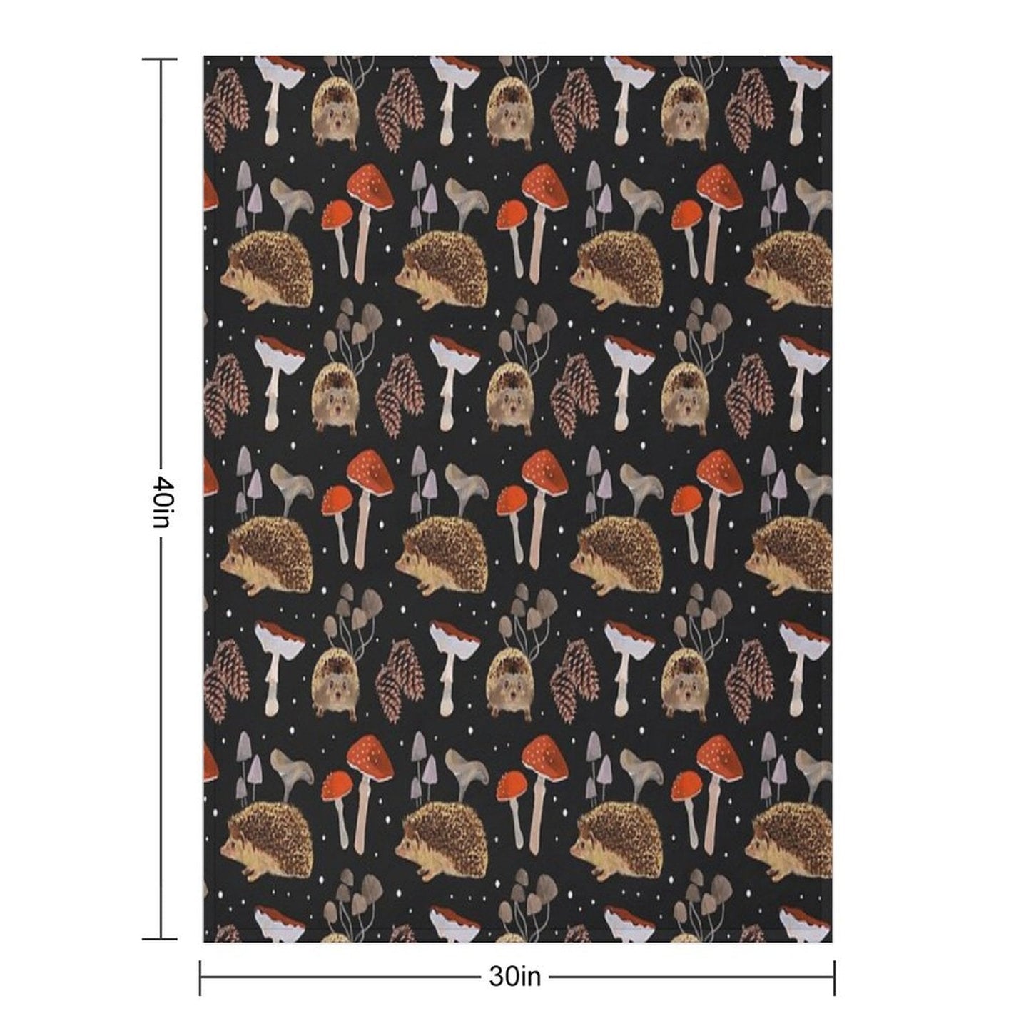 Hedgehogs & Mushrooms Throw Blanket