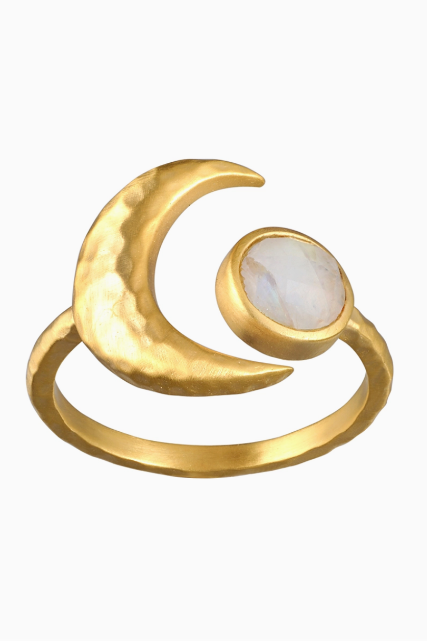 Cradled in Light Moonstone Ring