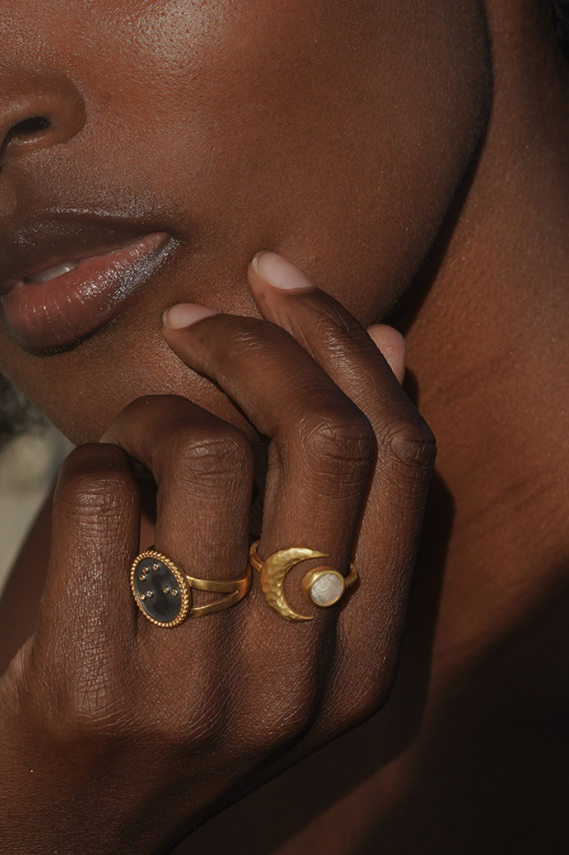 Cradled in Light Moonstone Ring