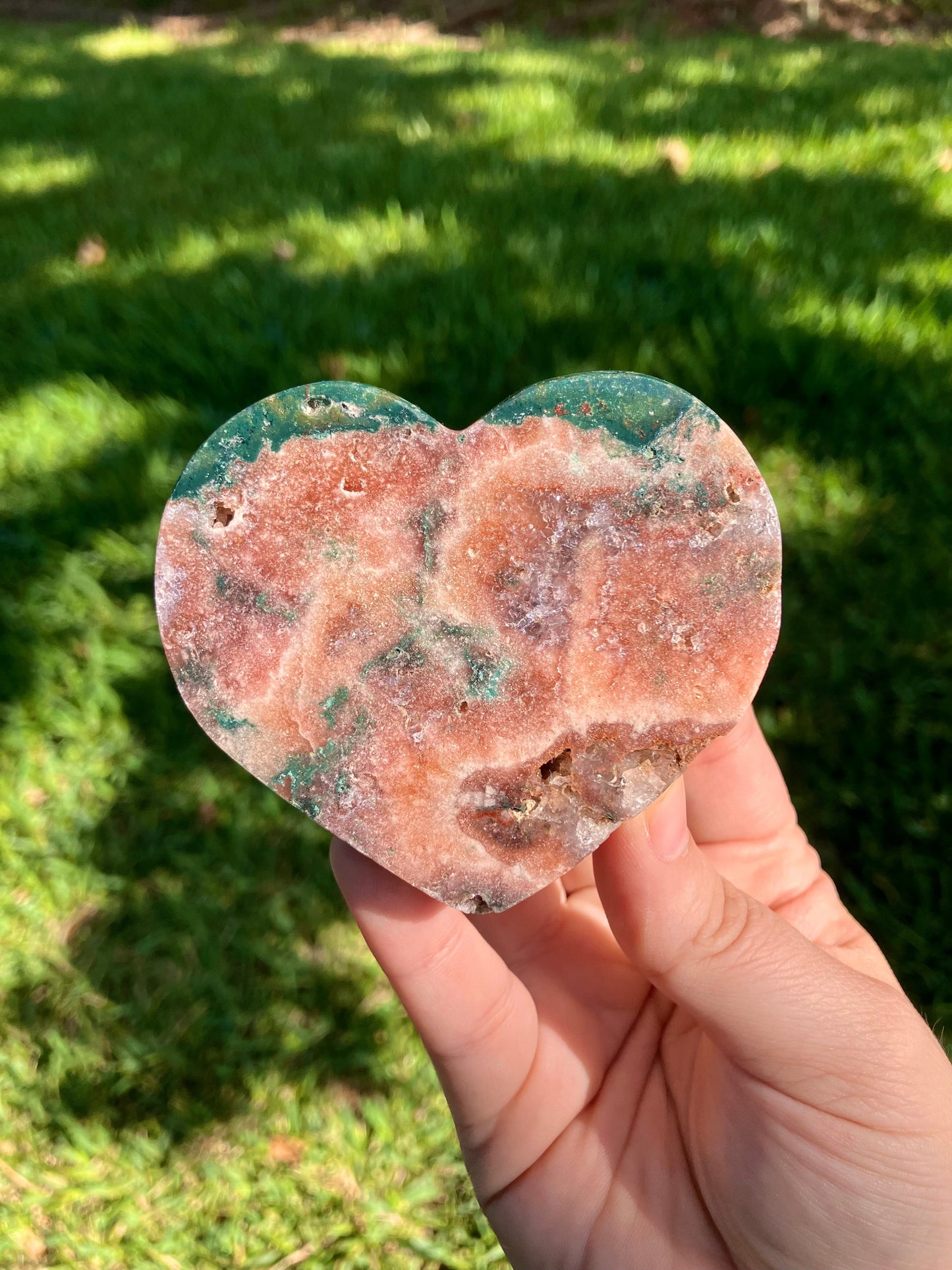 Pink Amethyst Heart with Stand