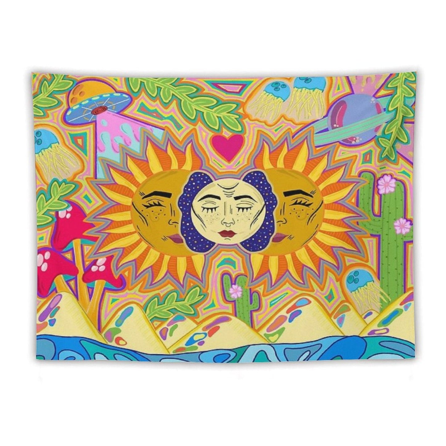 Sun And Moon Design Tapestry