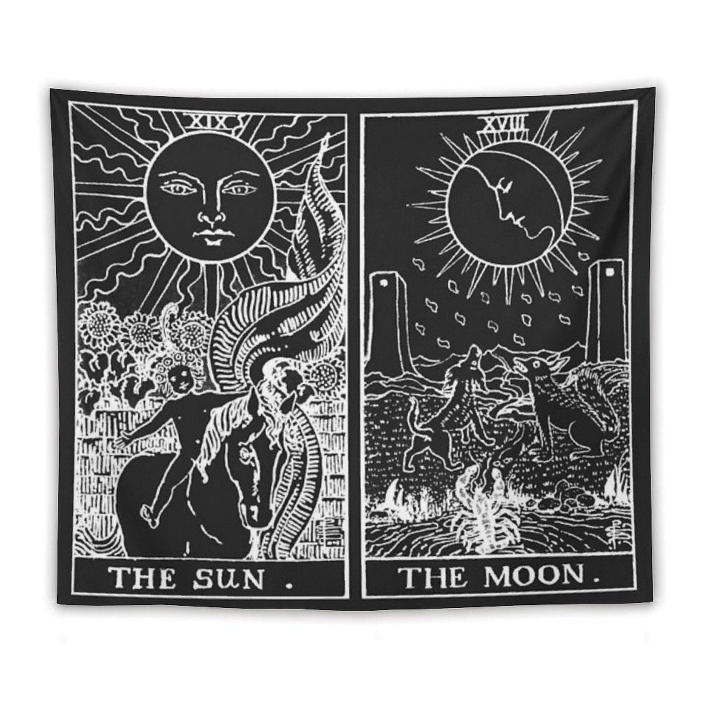 The Sun And Moon Tarot Cards Pearl & Obsidian Tapestry
