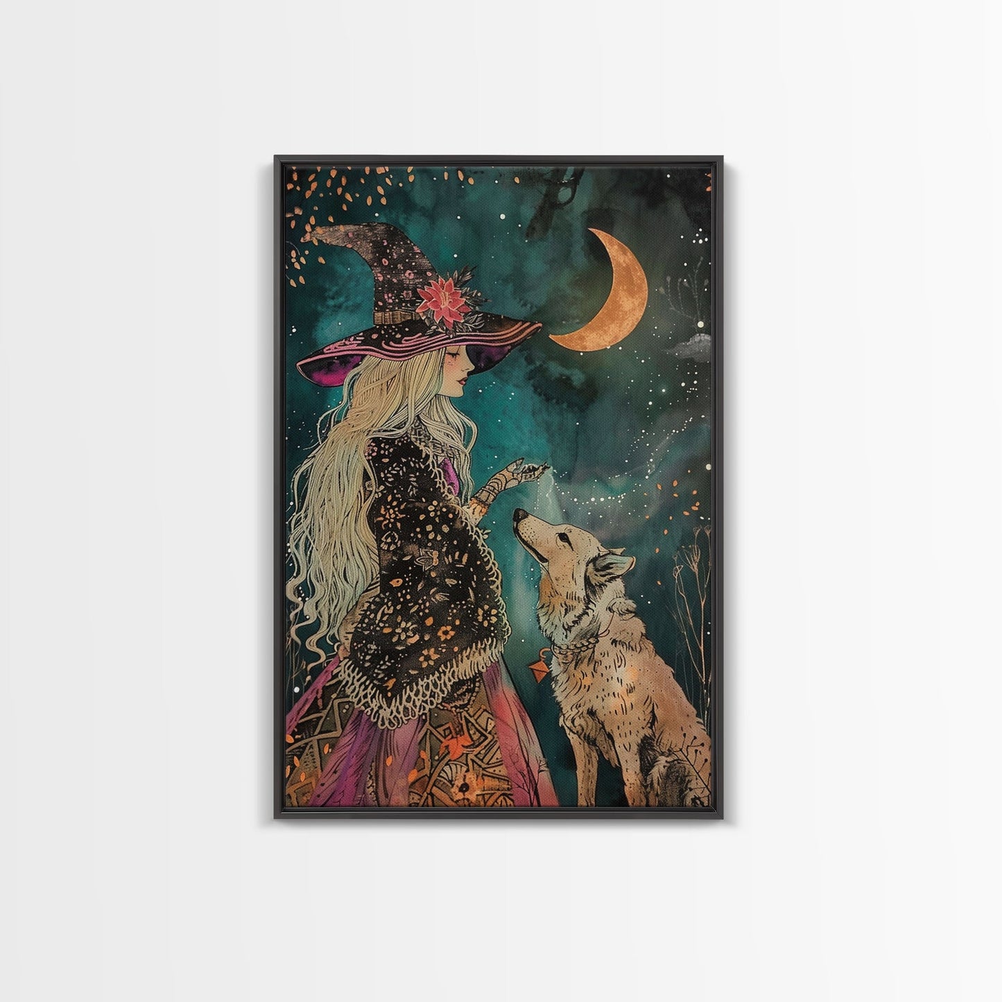 Witch and Dog - Wall Art