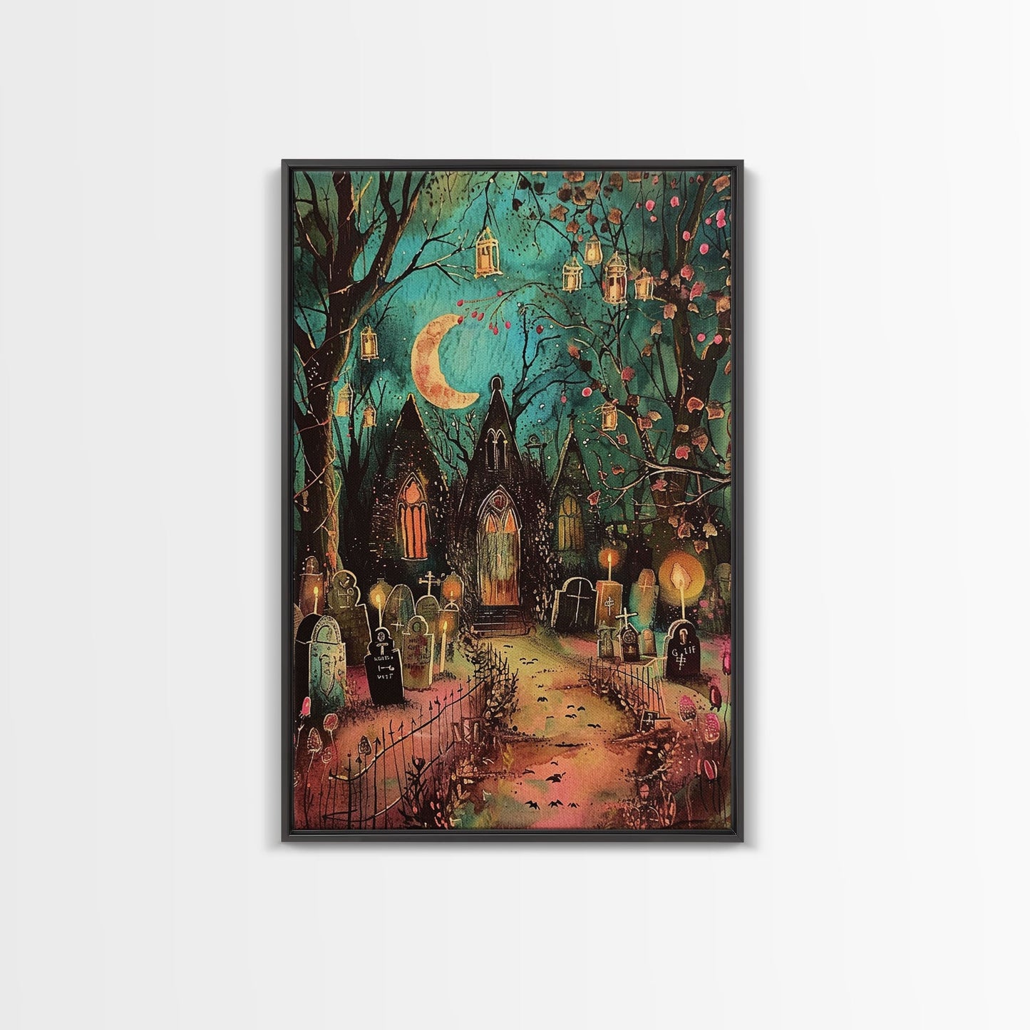 Haunted House Gothic Churchyard - Wall Art