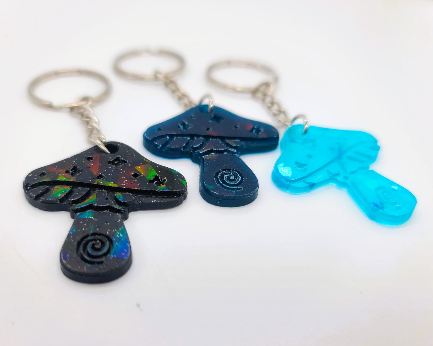 Holographic Mushroom Key Chain