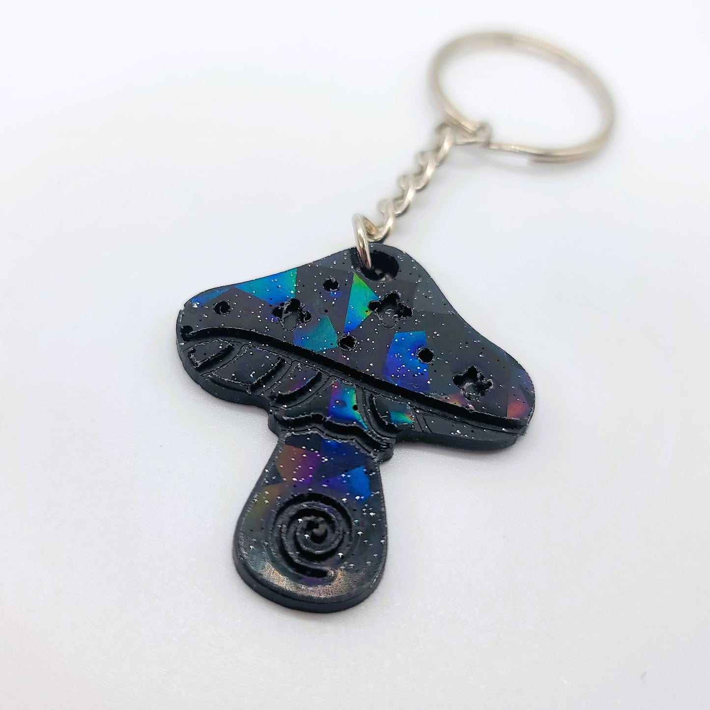 Holographic Mushroom Key Chain