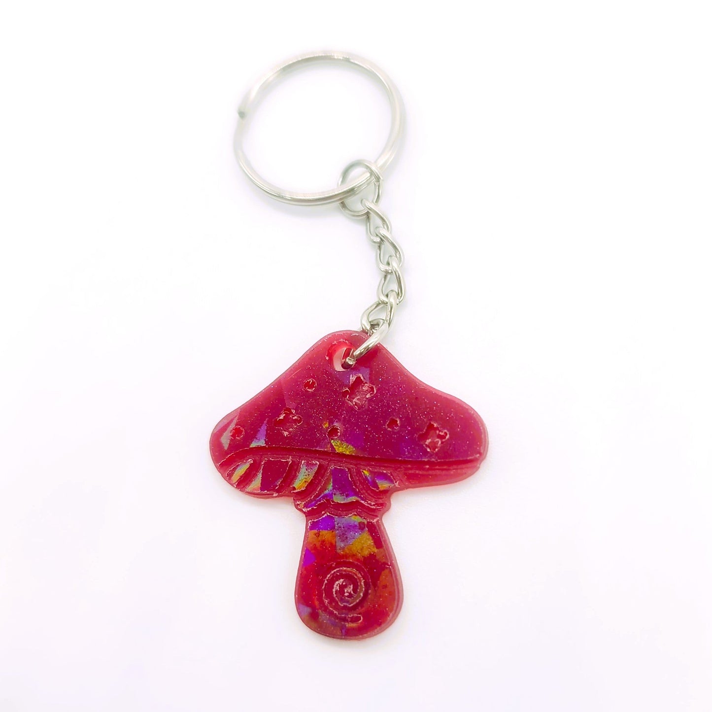 Holographic Mushroom Key Chain
