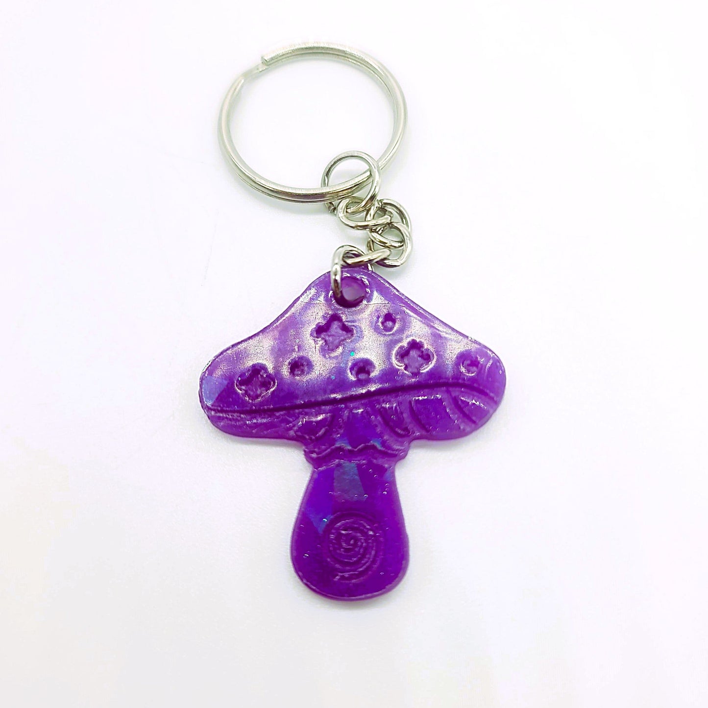 Holographic Mushroom Key Chain