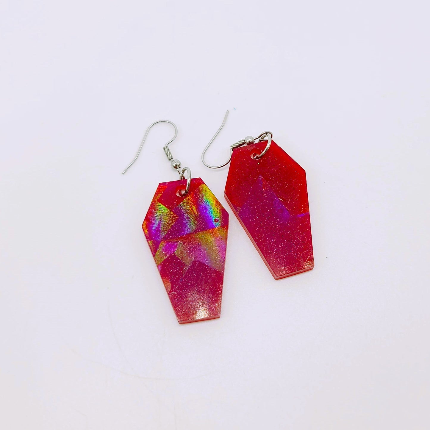 Holographic Coffin Earrings