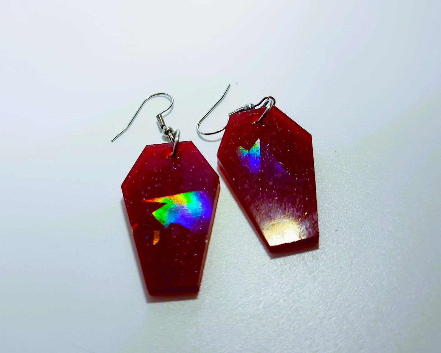 Holographic Coffin Earrings