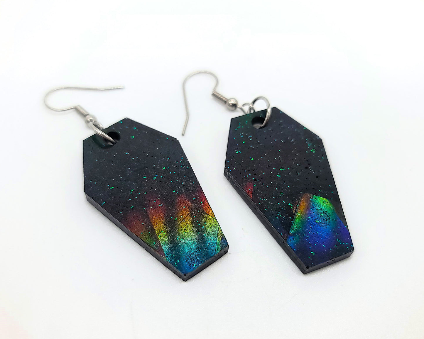 Holographic Coffin Earrings