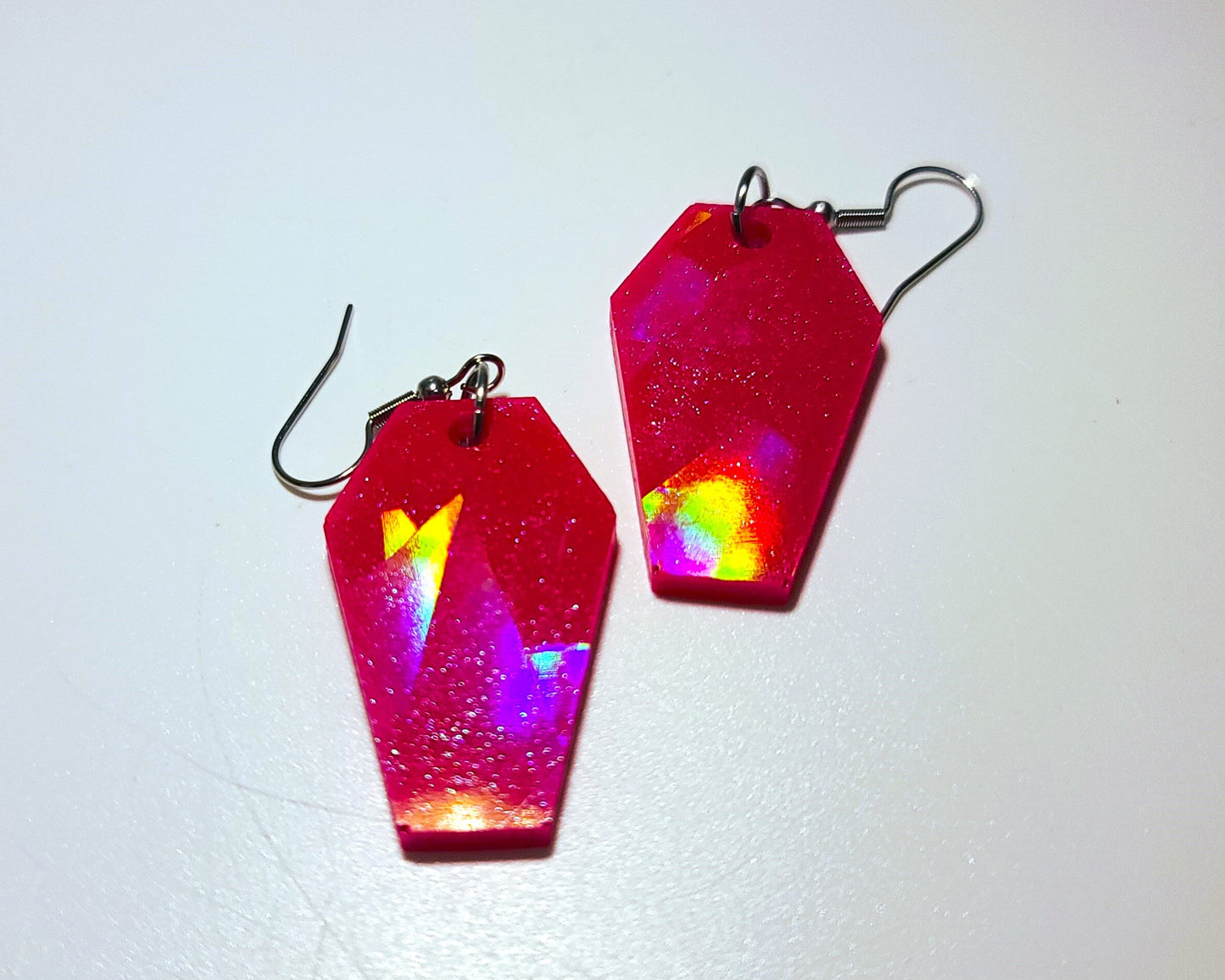 Holographic Coffin Earrings