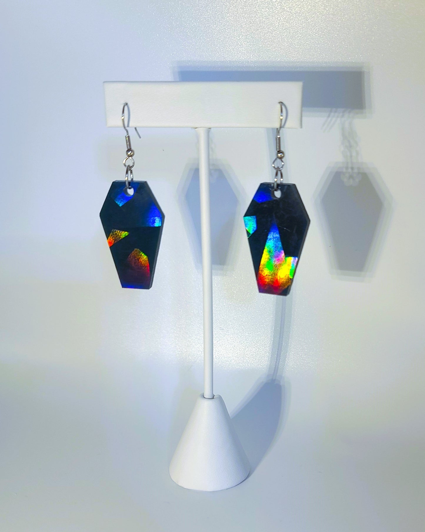 Holographic Coffin Earrings