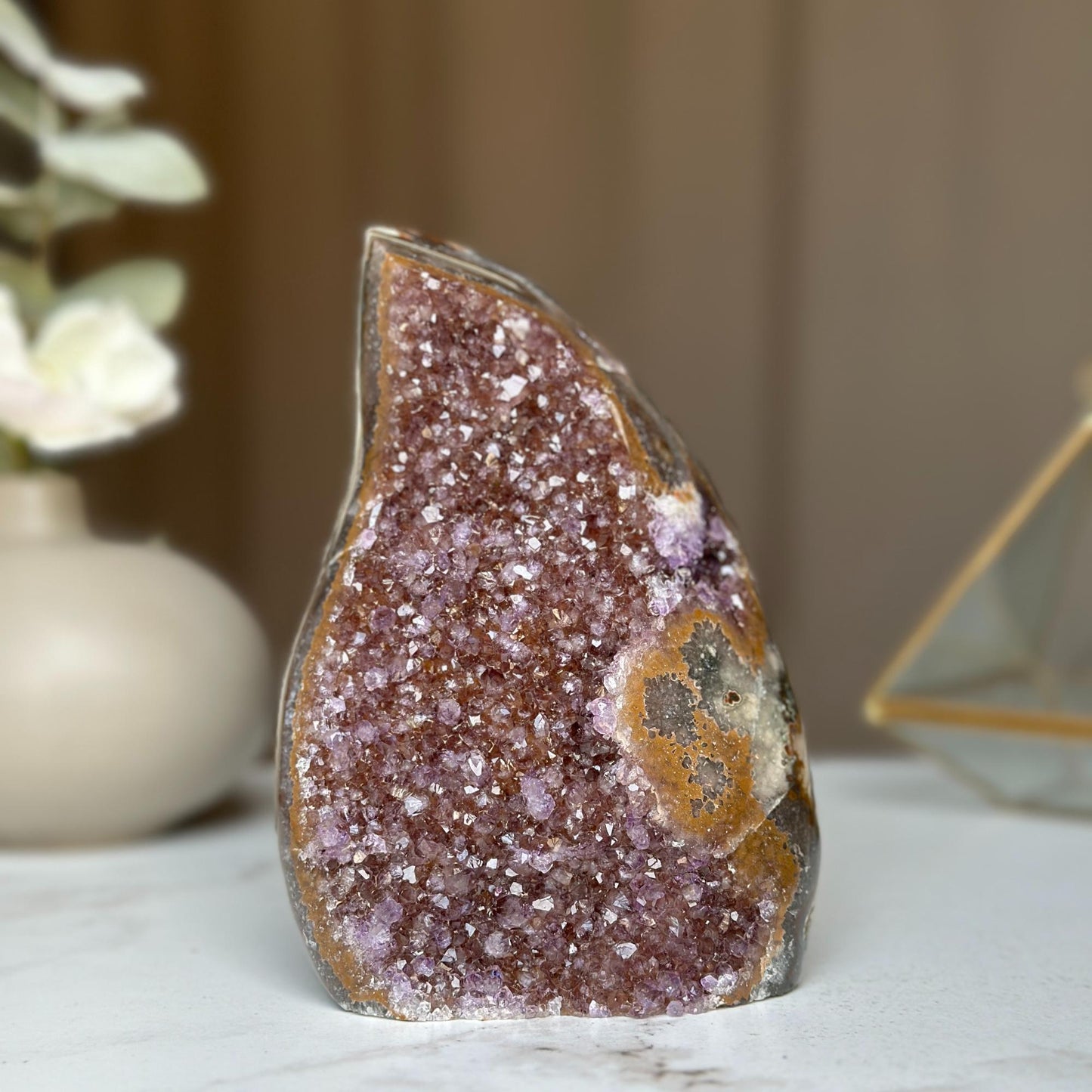 Amethyst stone, amethyst flame