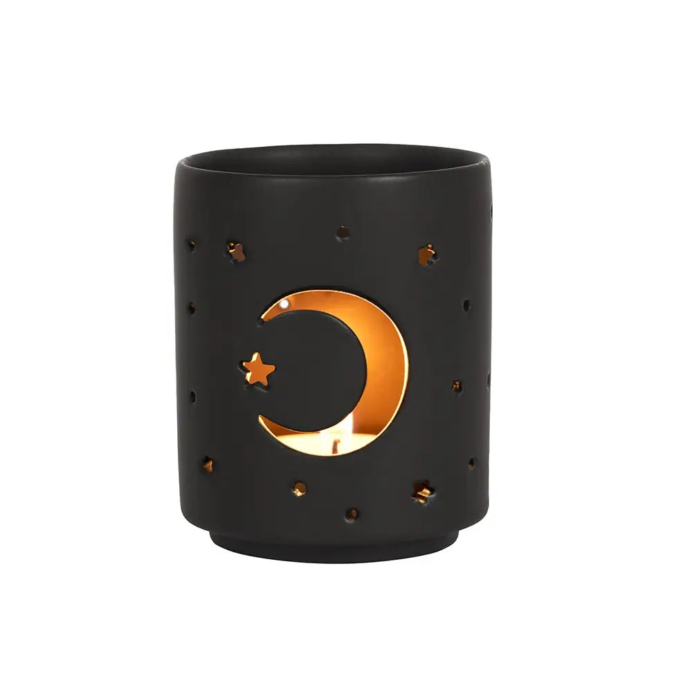 Black Mystical Moon Cut Out Tealight Holder