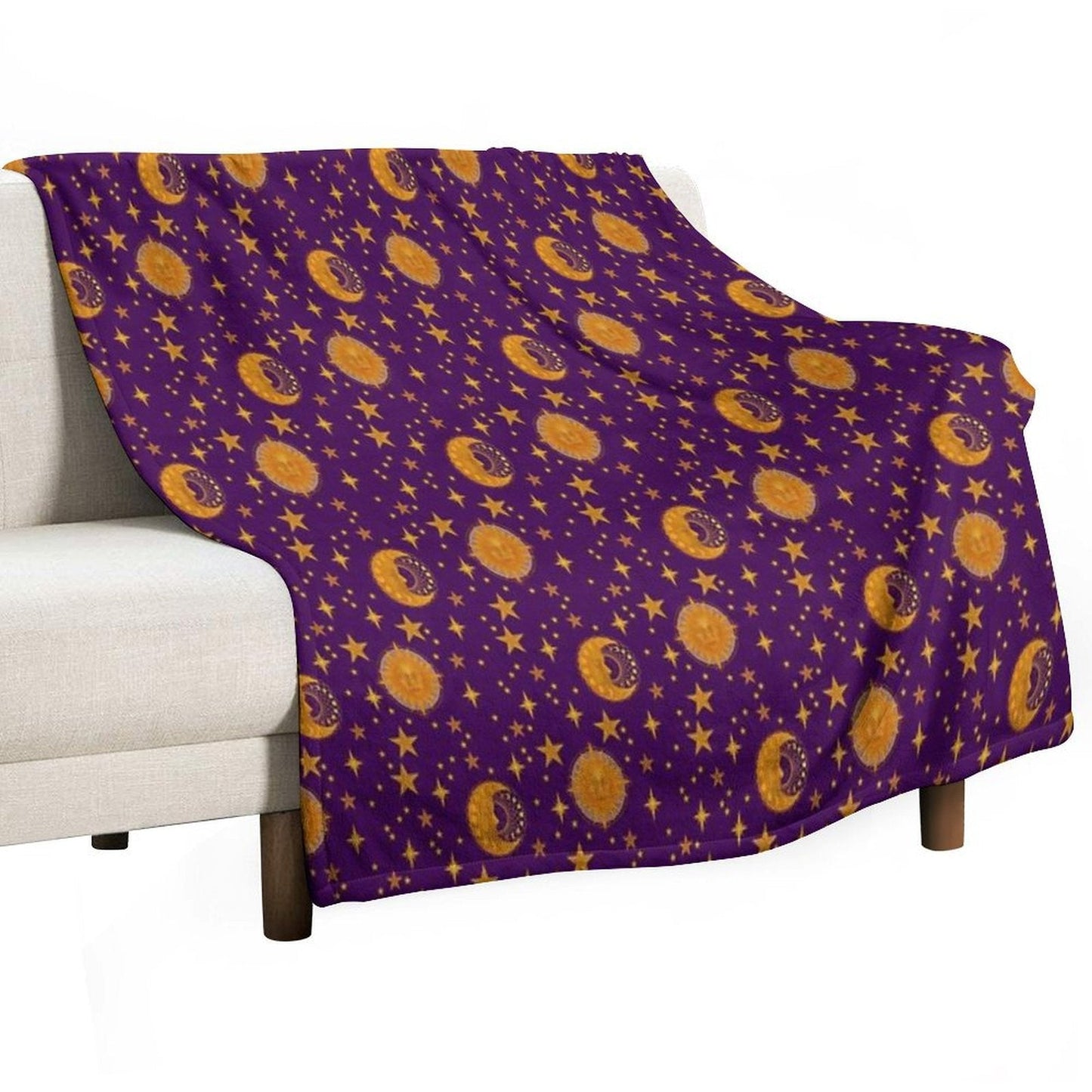 Bohemian 90's Sun & Moon Throw Blanket