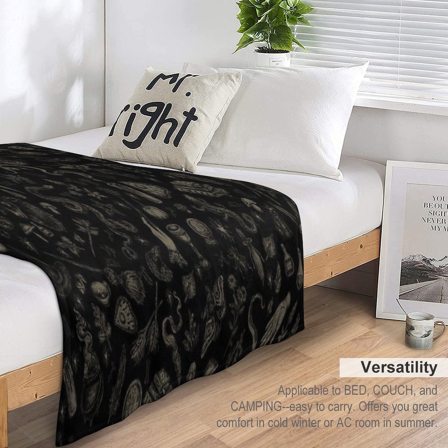 Just Witch Things (black And Beige) Throw Blanket