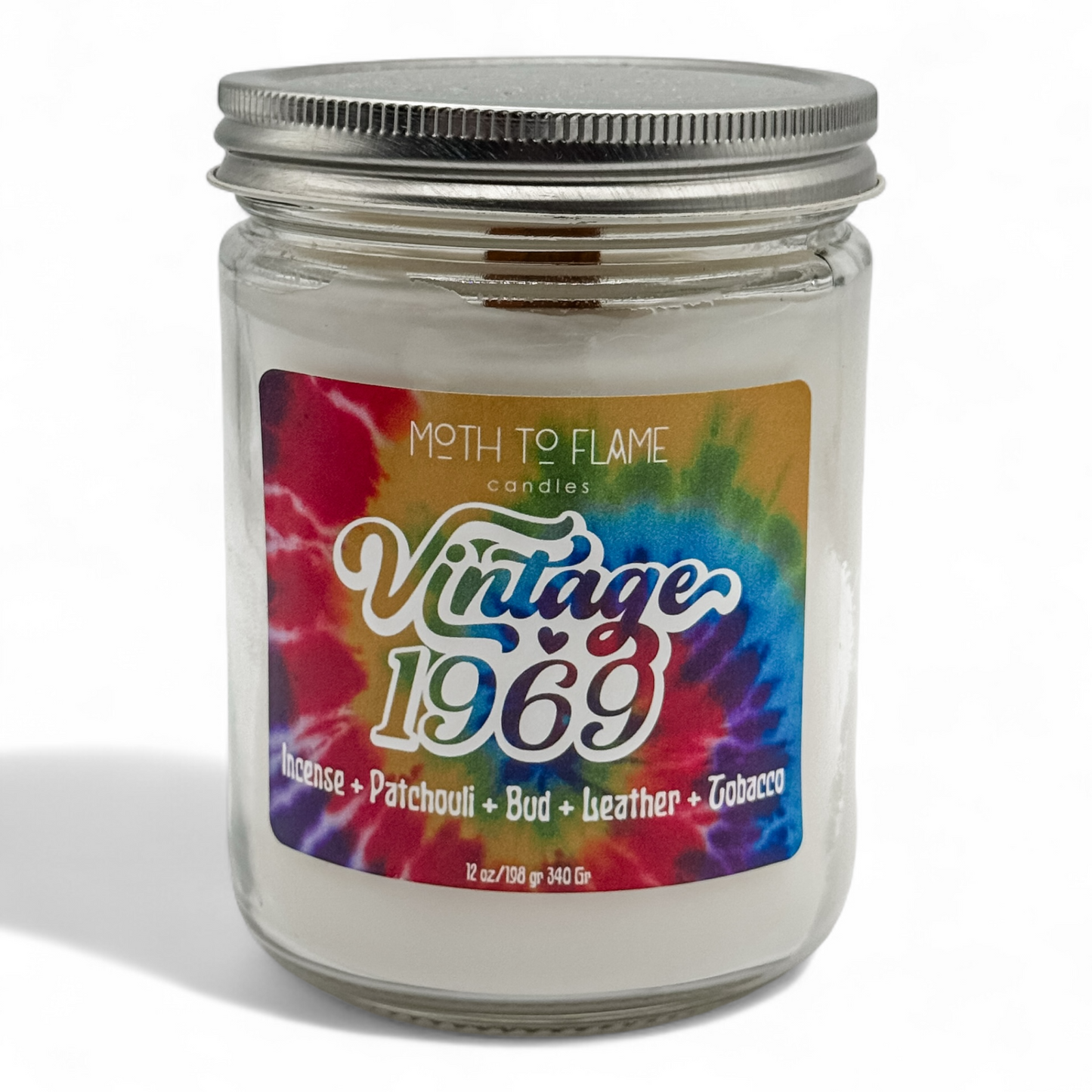 Vintage 1969 – 7 oz / 12 oz Candle - Cannabis Flower, Leather, Incense Resin