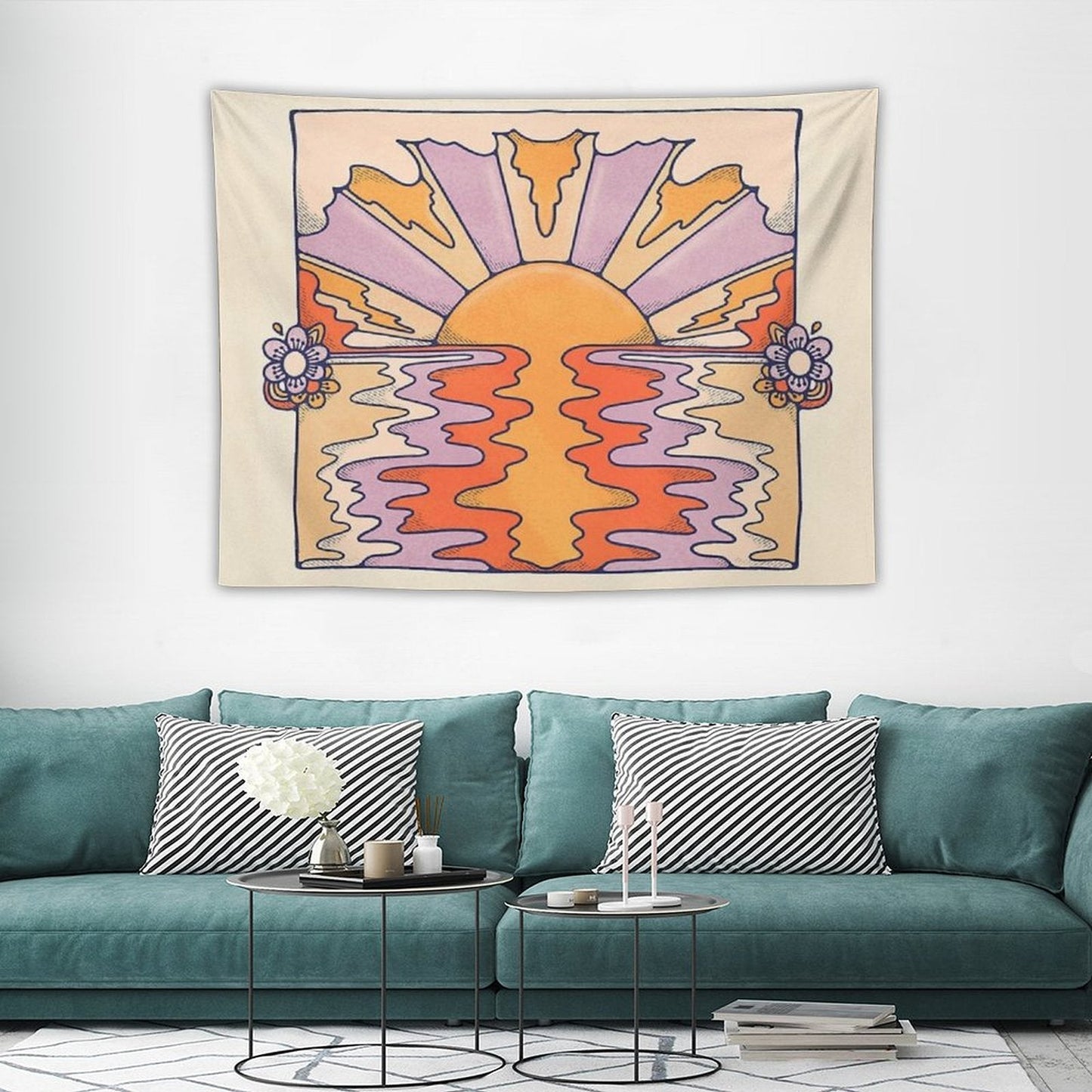 Sweet Sunset Over Byron Tapestry
