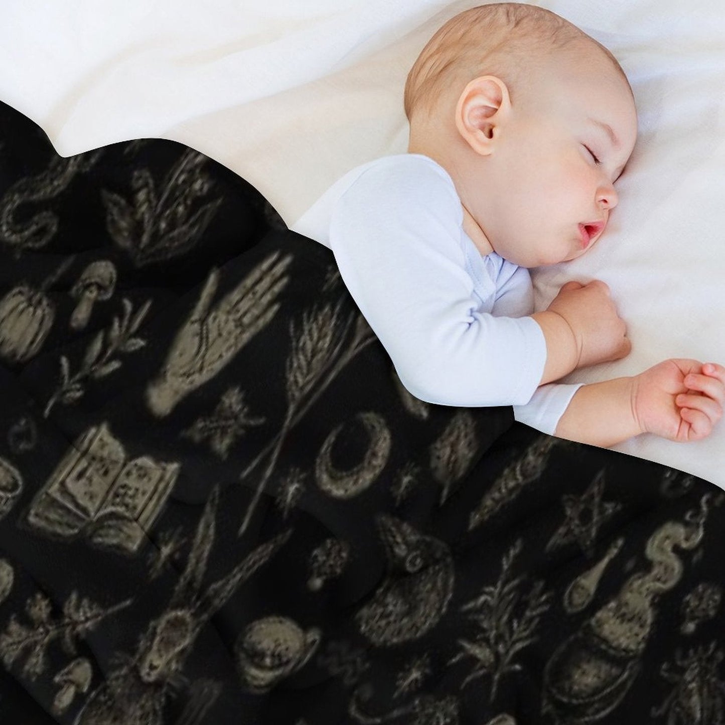 Just Witch Things (black And Beige) Throw Blanket