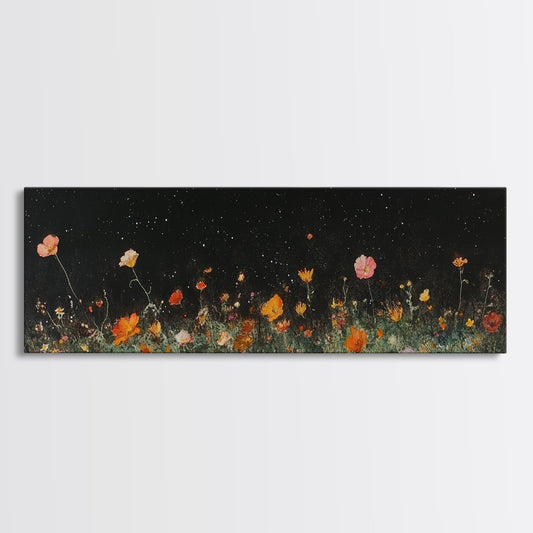 Dark & Moody Wild Flowers Canvas Print
