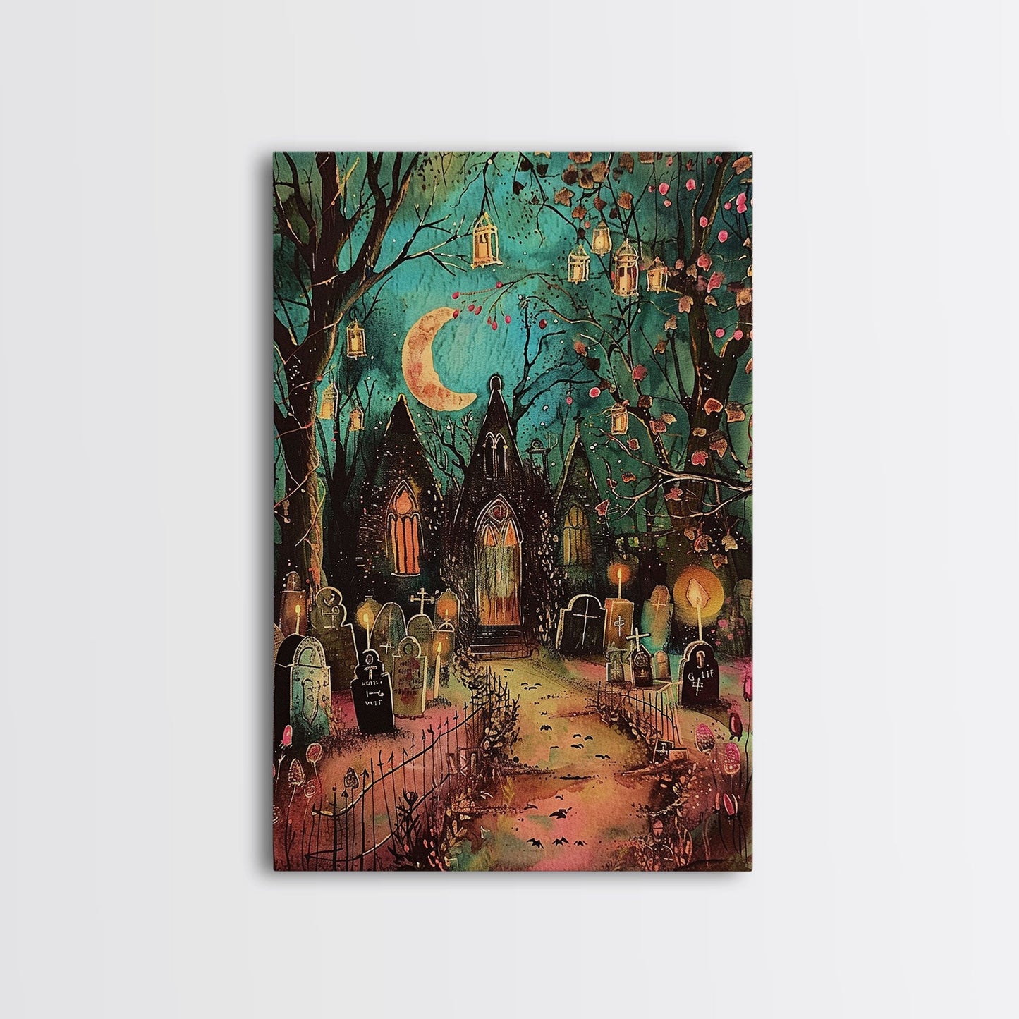 Haunted House Gothic Churchyard - Wall Art