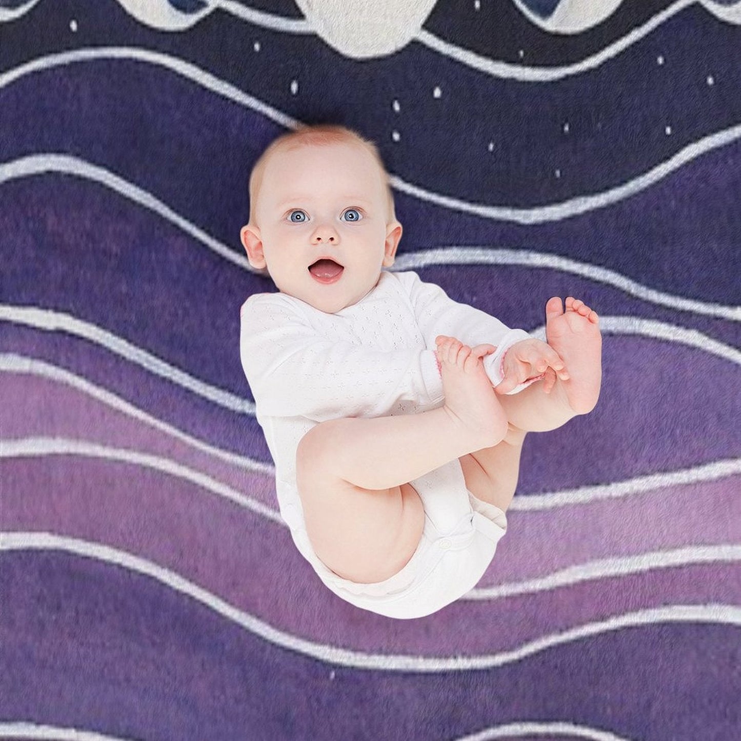 Purple Mountains & Moon Throw Blanket