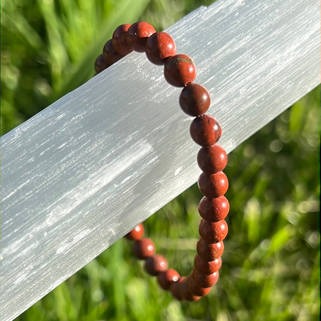 Red Jasper Stretchable Bracelet - sexual desire and playfulness