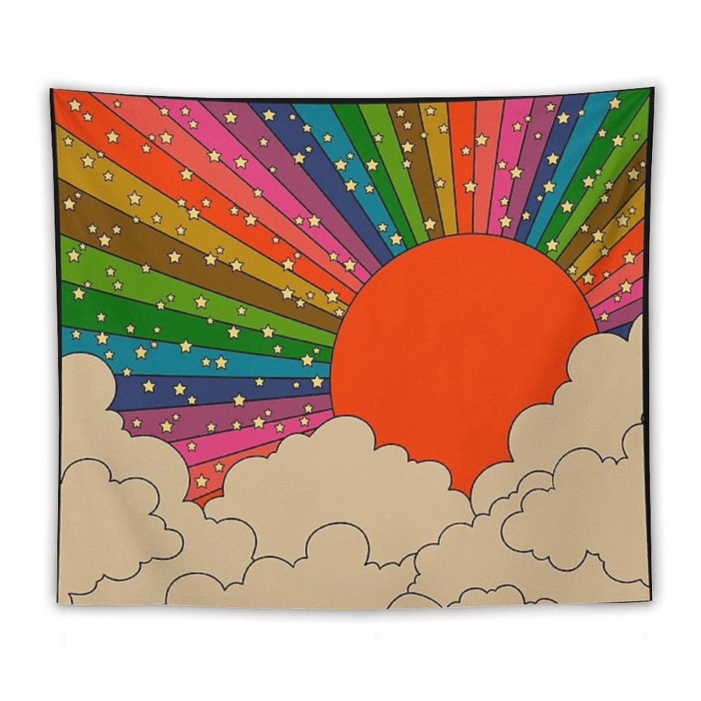 Rainbow 70s Sun Tapestry