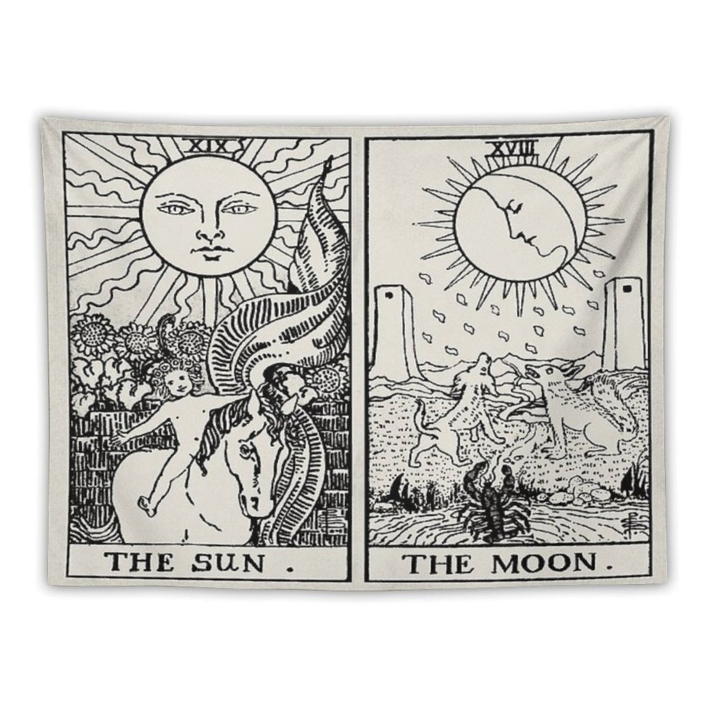 The Sun And Moon Tarot Cards Tapestry