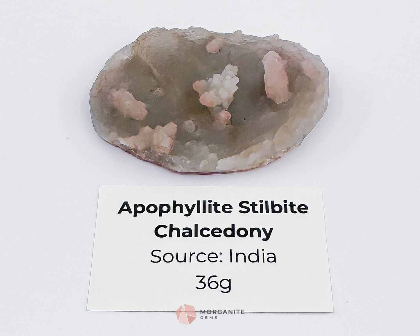 36g Apophyllite and Stilbite on Chalcedony – Unique Crystal Specimen