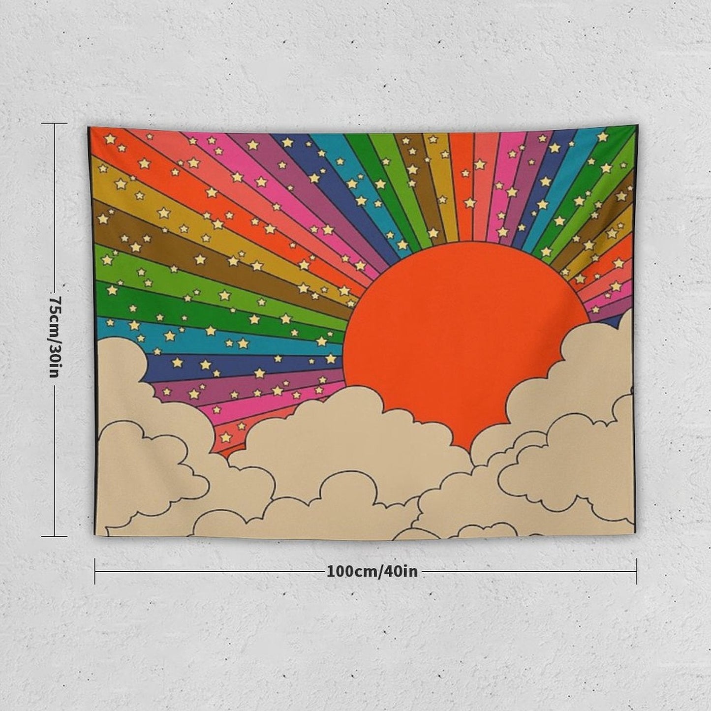 Rainbow 70s Sun Tapestry