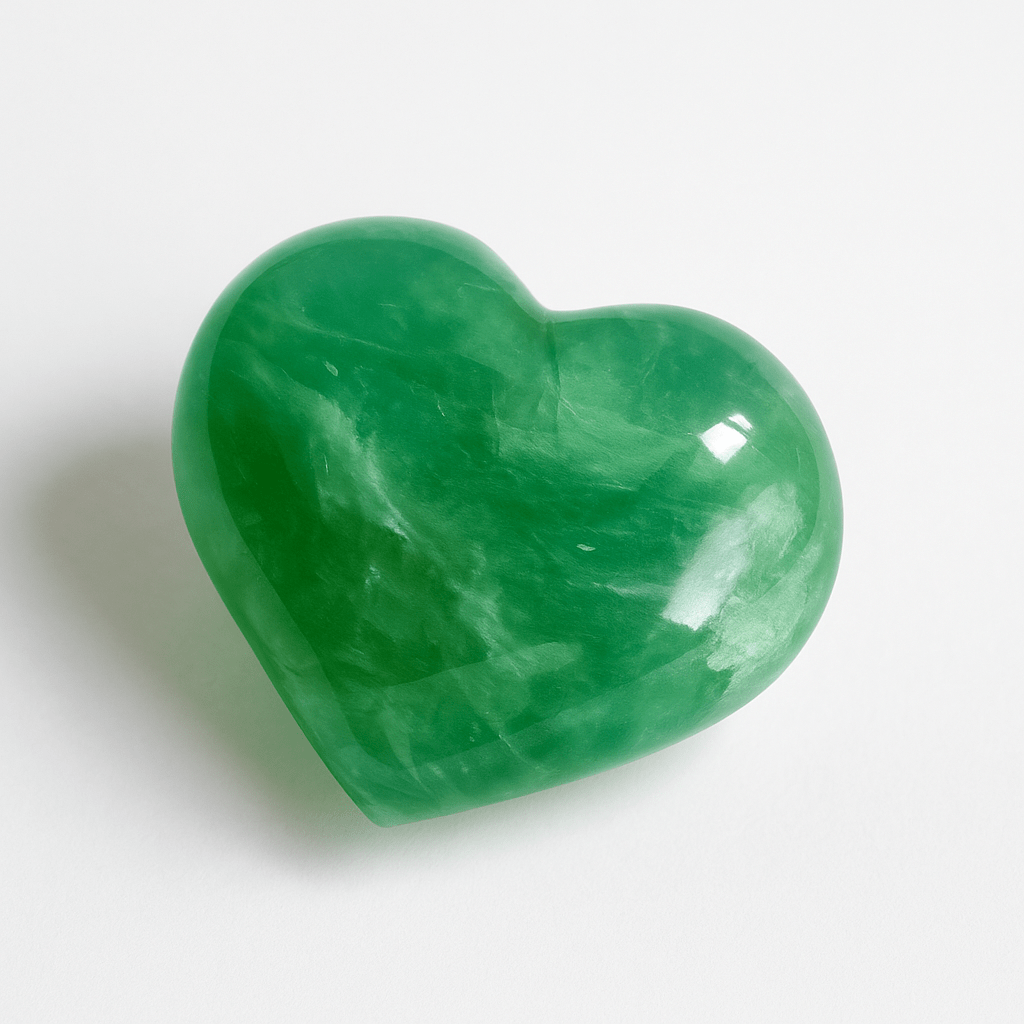 3D Green Fluorite Heart
