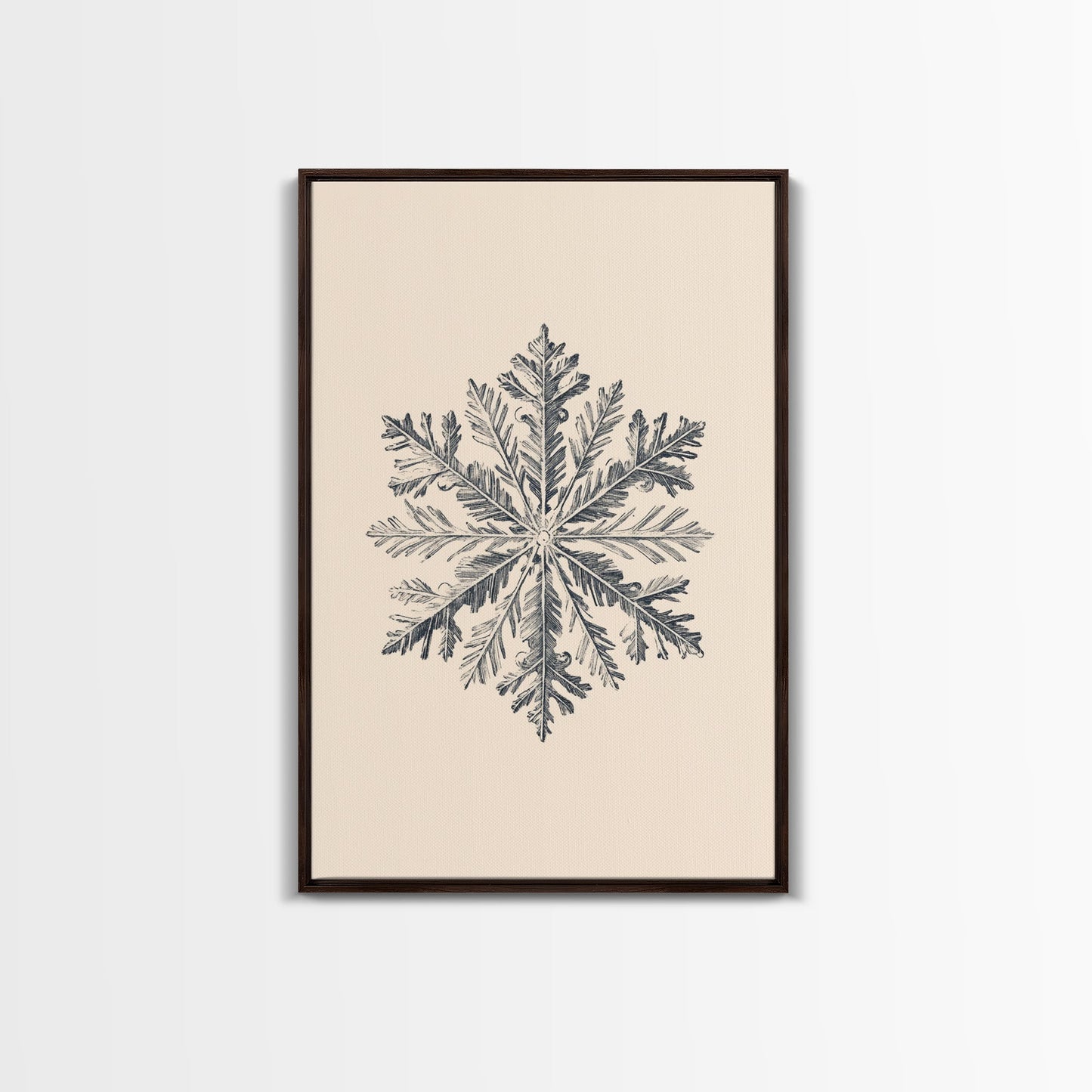 Snowflake Canvas Print - Framed Canvas - Minimalist Christmas Art - Boho Christmas Art - Rustic Christmas Art - Winter Decor - Winter Art