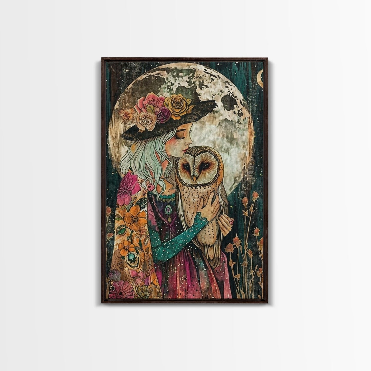 Witch Holding Owl wall art
